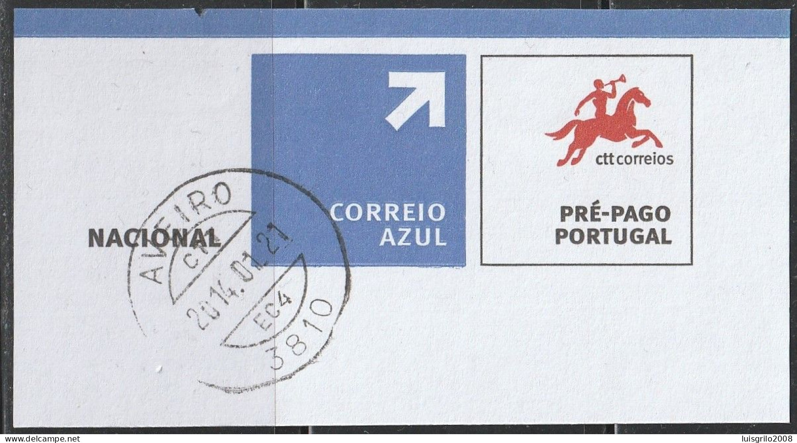 Fragment - Postmark AVEIRO -|- Correio Azul. Pré-Pago / Prepaid Blue Mail - Gebraucht