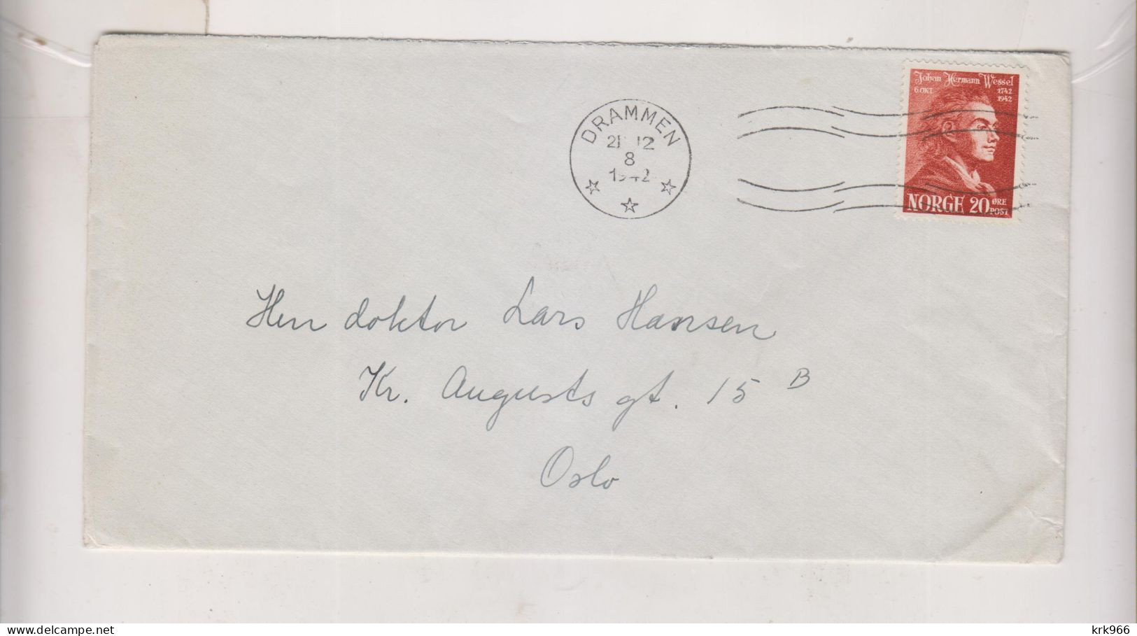 NORWAY 1942 DRAMMEN Nice Cover - Briefe U. Dokumente