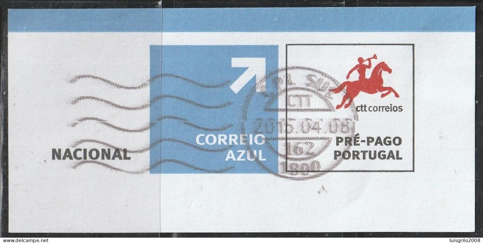 Fragment - Postmark CPL SUL -|- Correio Azul. Pré-Pago / Prepaid Blue Mail - Gebraucht