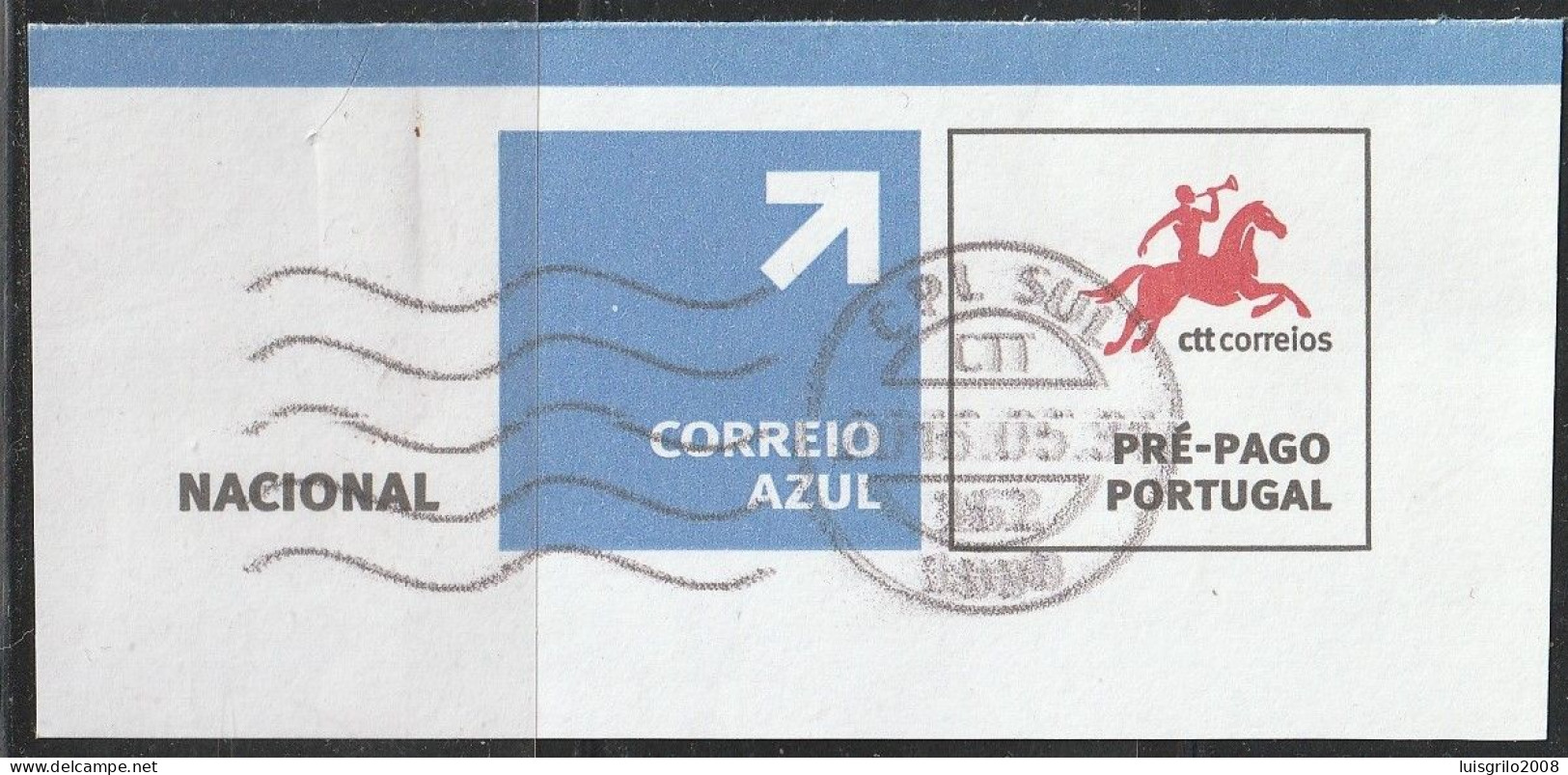 Fragment - Postmark CPL SUL -|- Correio Azul. Pré-Pago / Prepaid Blue Mail - Oblitérés