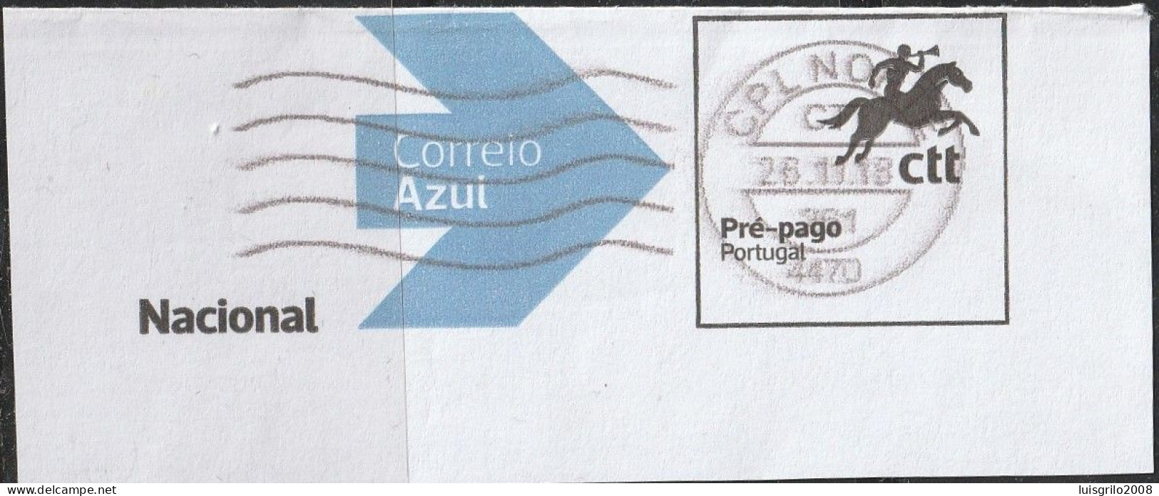 Fragment - Postmark CPL NORTE -|- Correio Azul. Pré-Pago / Prepaid Blue Mail - Gebraucht