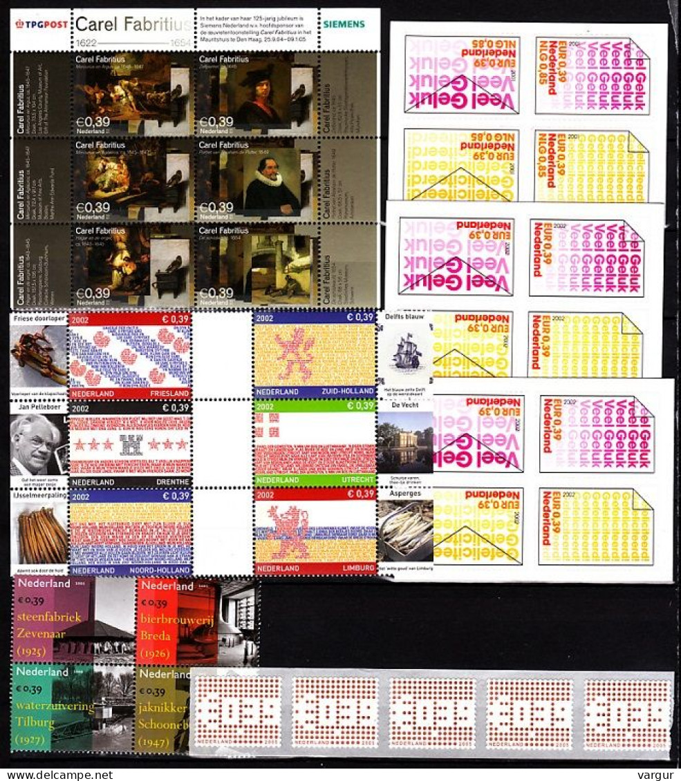 NETHERLANDS / NEDERLAND 2001-2 Collection Of MNH Stamps For Mail Franking. 55% Face Value - Colecciones Completas