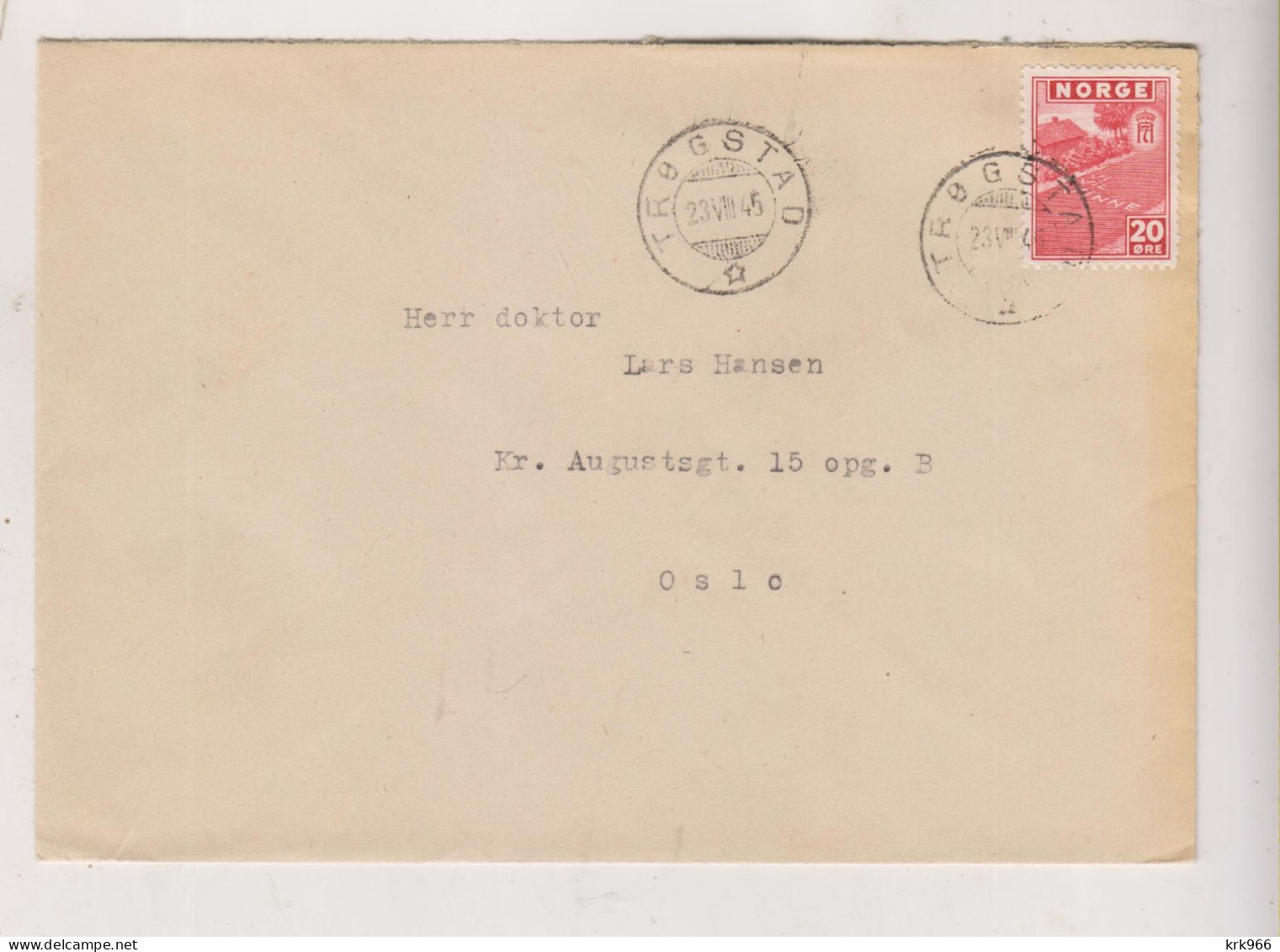 NORWAY 1945 TROGSTAD Nice Cover - Cartas & Documentos