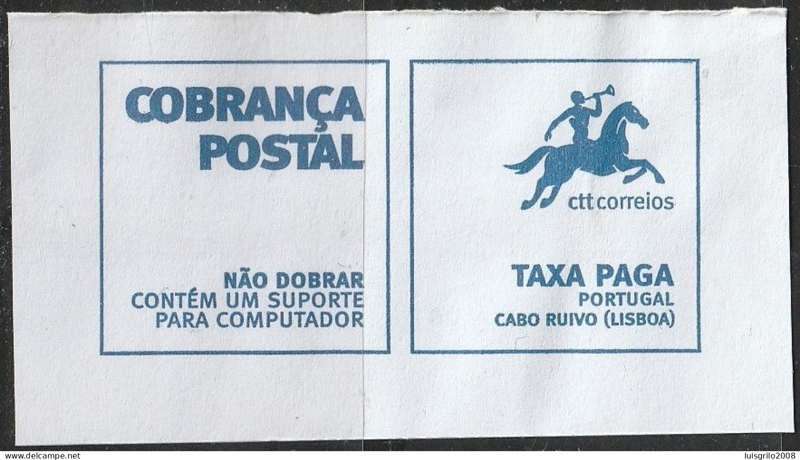 Fragment - Cobrança Postal. Taxa - Gebraucht