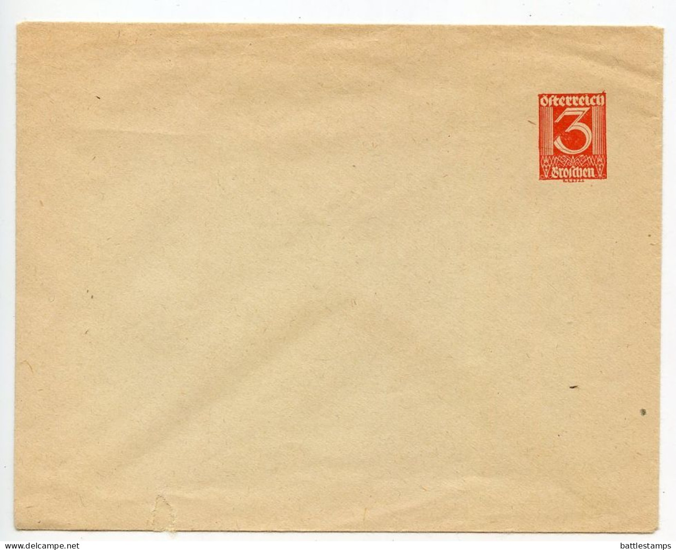 Austria 1920's Mint Postal Envelope - 3g. Numeral - Enveloppes