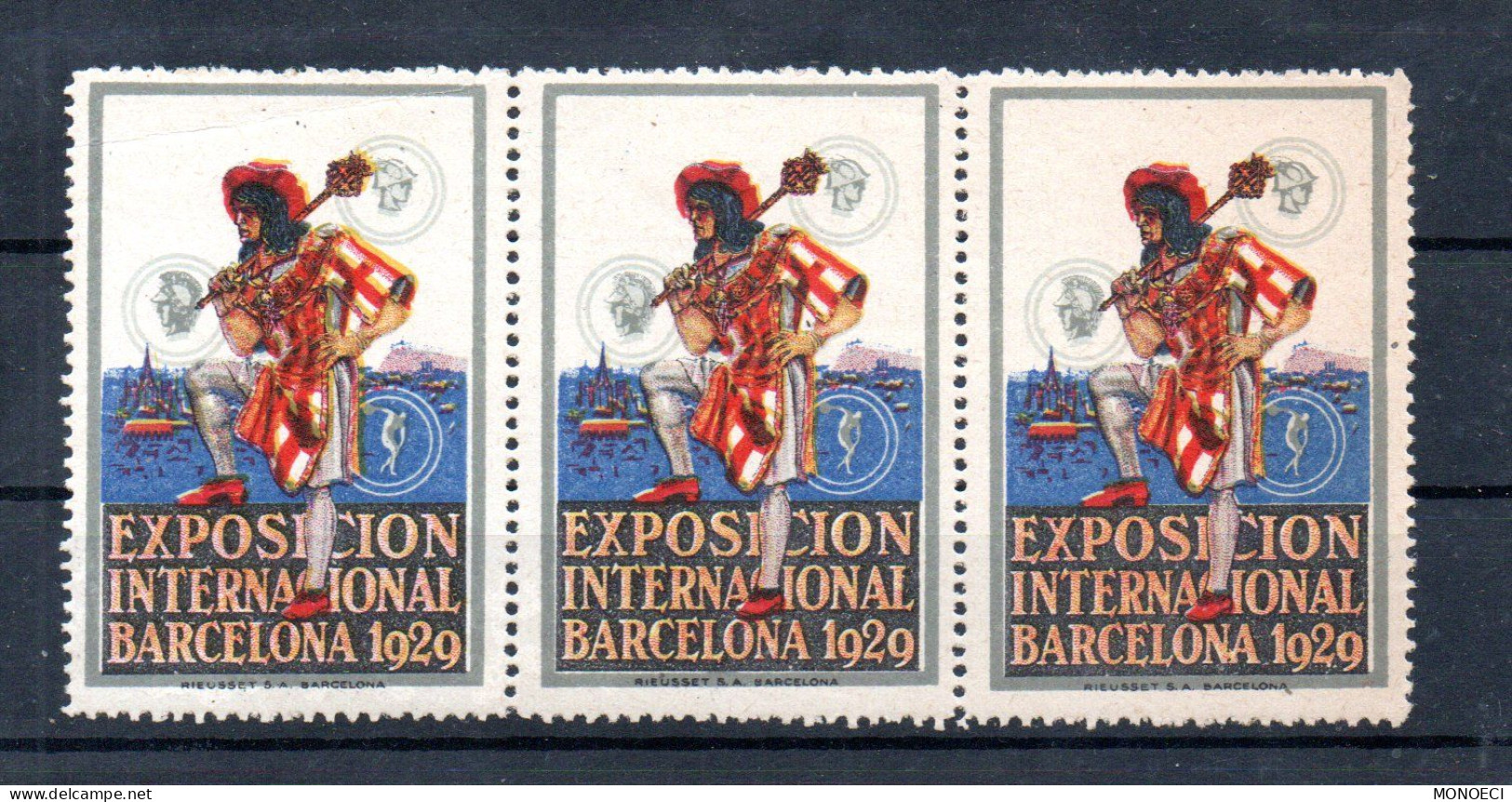 ESPAGNE -- 3 Vignettes, Cinderella -- Exposicion International BARCELONA 1929 -- Neuves ** - Variedades & Curiosidades