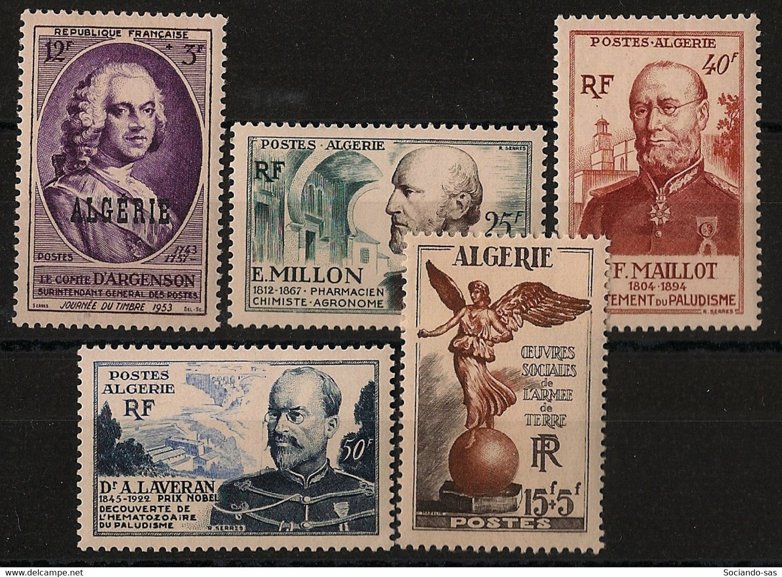 ALGERIE - Année Complète 1953 - N°YT. 303 à 307 - Complet - 5 Valeurs - Neuf Luxe ** / MNH / Postfrisch - Full Years