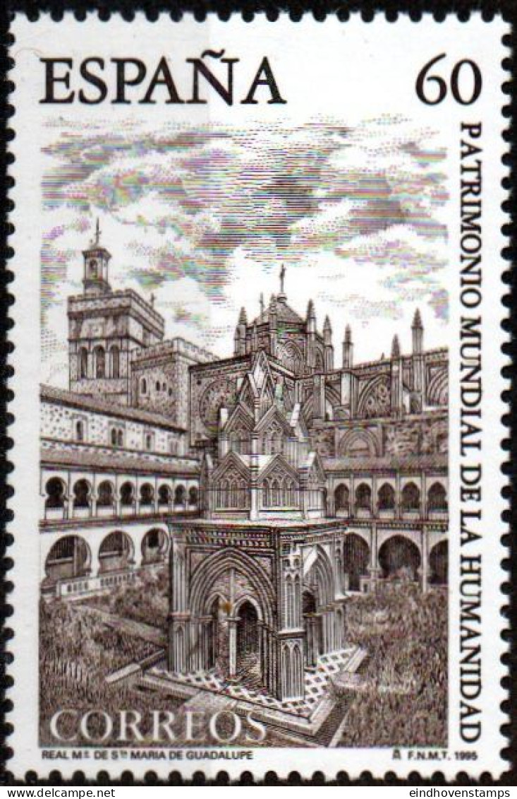 Spain 1995 Cloister Guadalupe - Unesco World Heritage 1 Value MNH - Abadías Y Monasterios