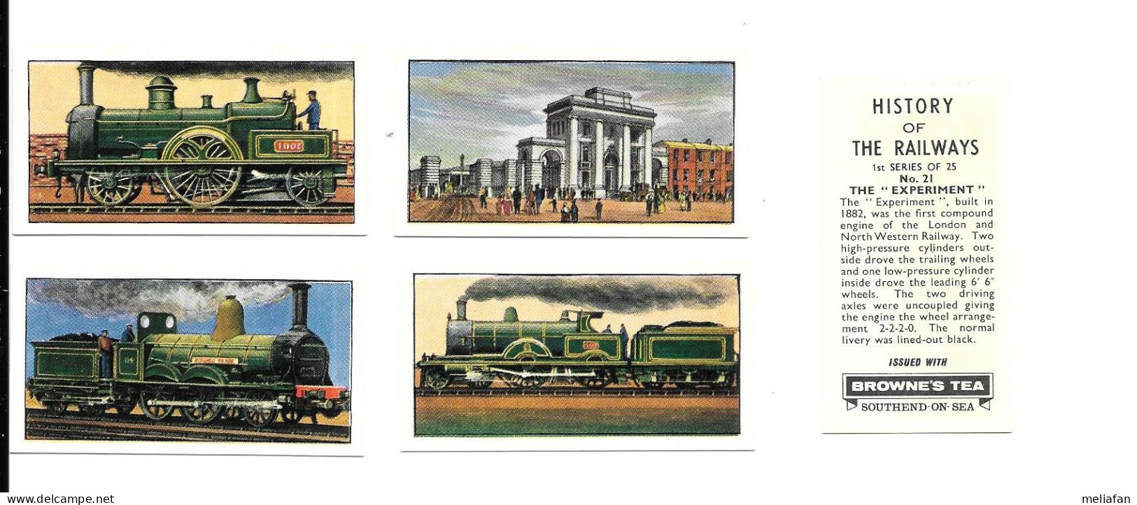 BD23 - SERIE COMPLETE 50 CARTES BROWNES TEA - HISTORY OF THE RAILWAYS 1ère Et 2ème Séries - Eisenbahnverkehr