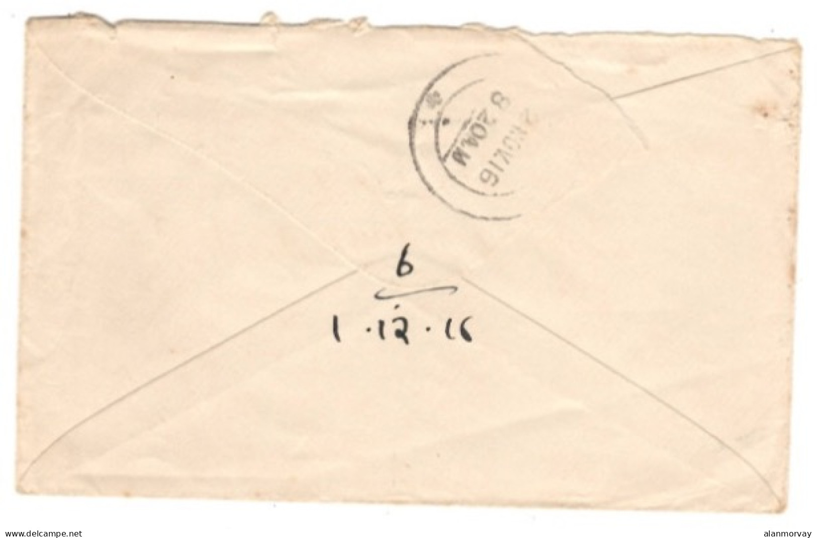 Aden - October 31, 1916 Aden Censored Cover To Australia With A Great Britain Stamp, Paquetbot Cancel, And Censor Mark - Aden (1854-1963)