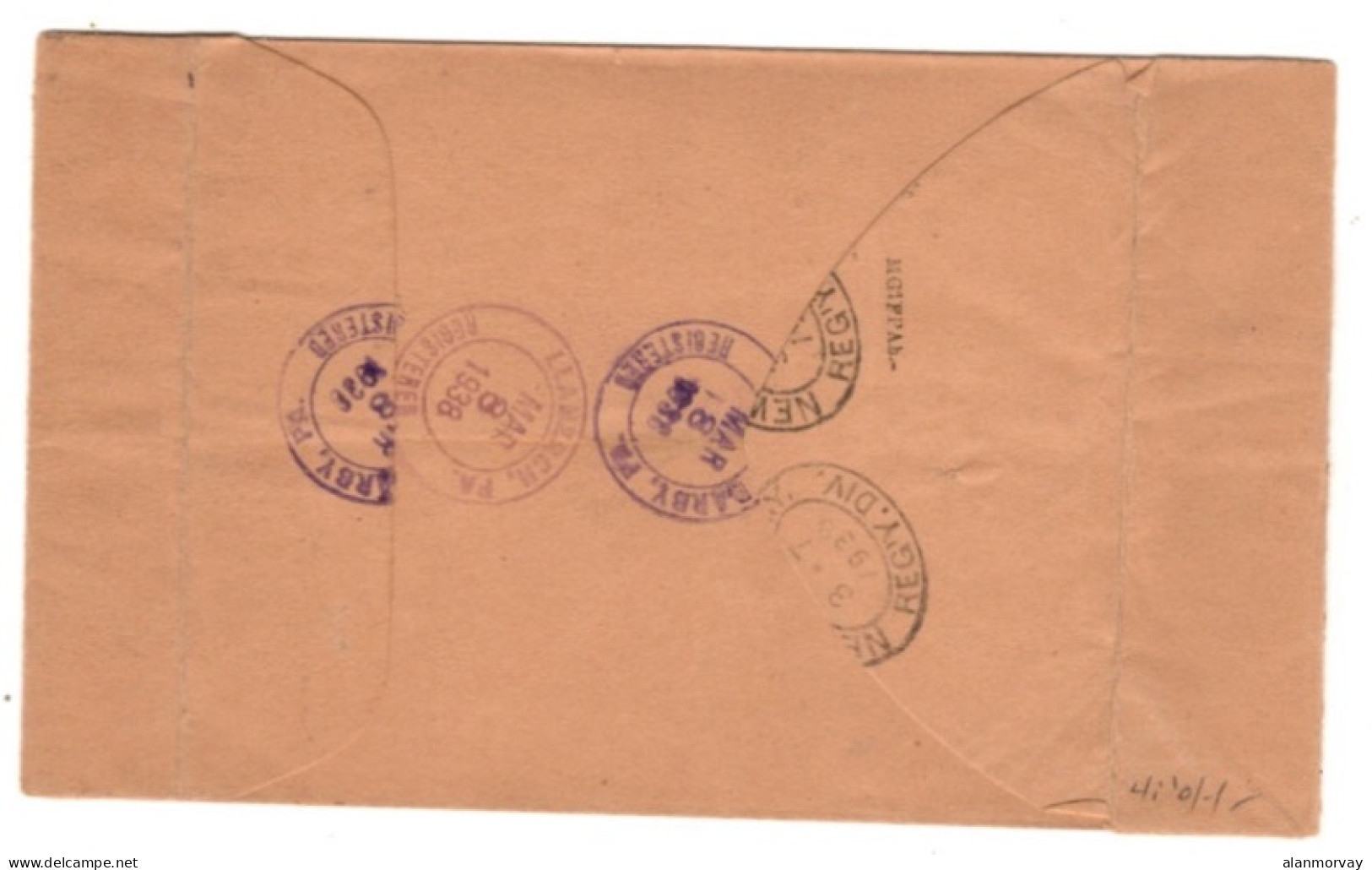 Aden - February 15, 1938 Registered Aden Cover To The USA - Aden (1854-1963)