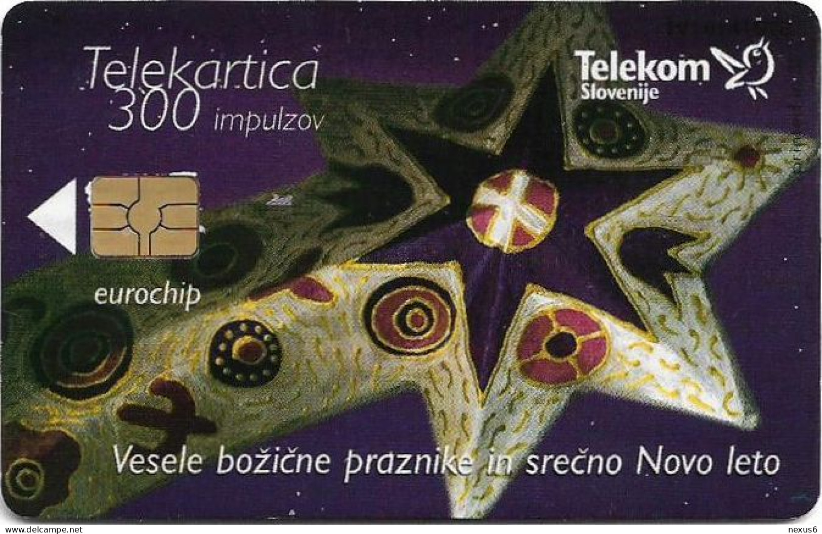 Slovenia - Telekom Slovenije - Vesele Božične Praznike In Srečno Novo Leto, Gem5 Red, 12.1999, 300Units, 3.985ex, Used - Slovénie