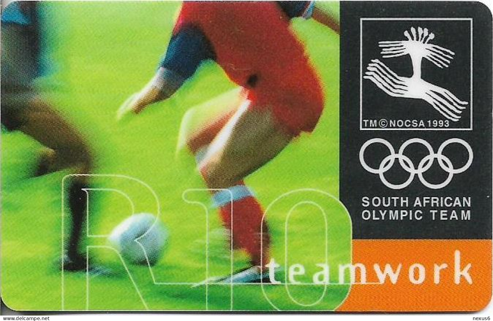 S. Africa - Telkom - S. Africa Olympic Sports Team, Teamwork, Chip Orga, 1996, 10R, Used - Suráfrica