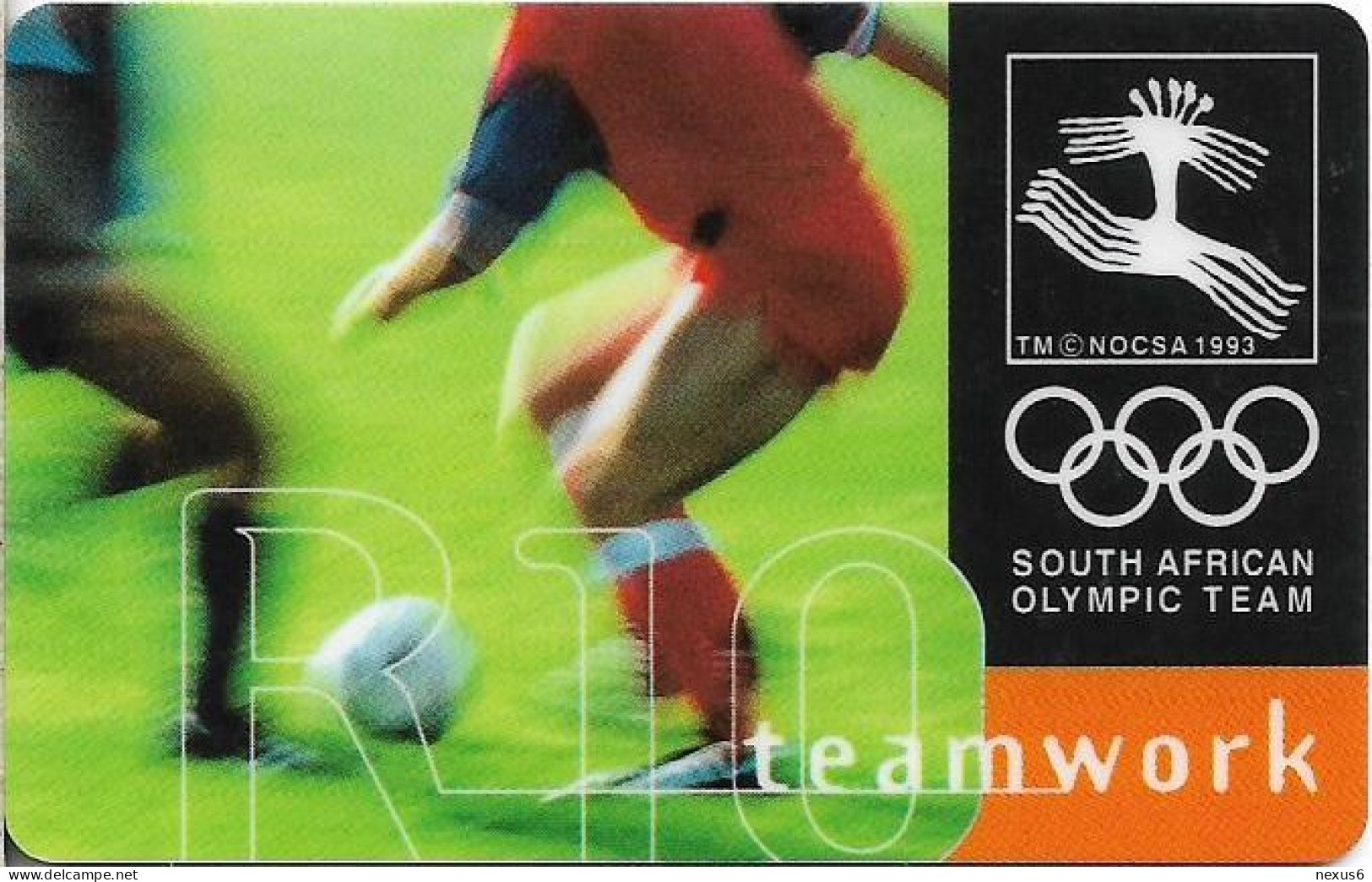 S. Africa - Telkom - S. Africa Olympic Sports Team, Teamwork, Cn. Above ''Phonecard'', Chip Siemens S31, 1996, 10R, Used - Suráfrica