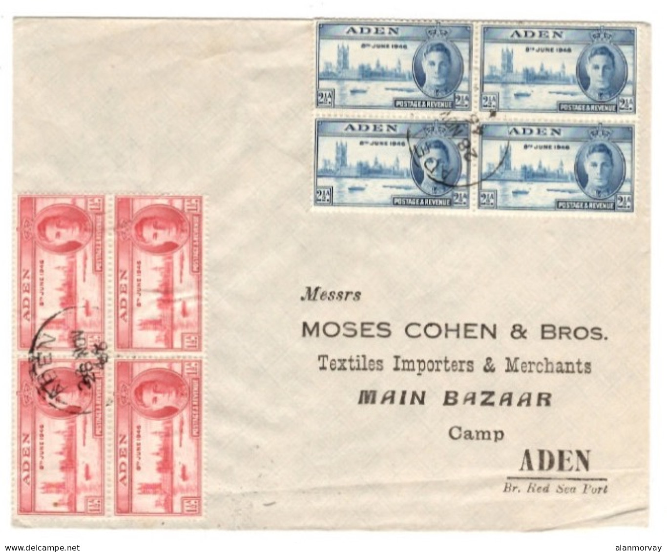 Aden - November 28, 1946 Aden Internally Used Cover - Aden (1854-1963)