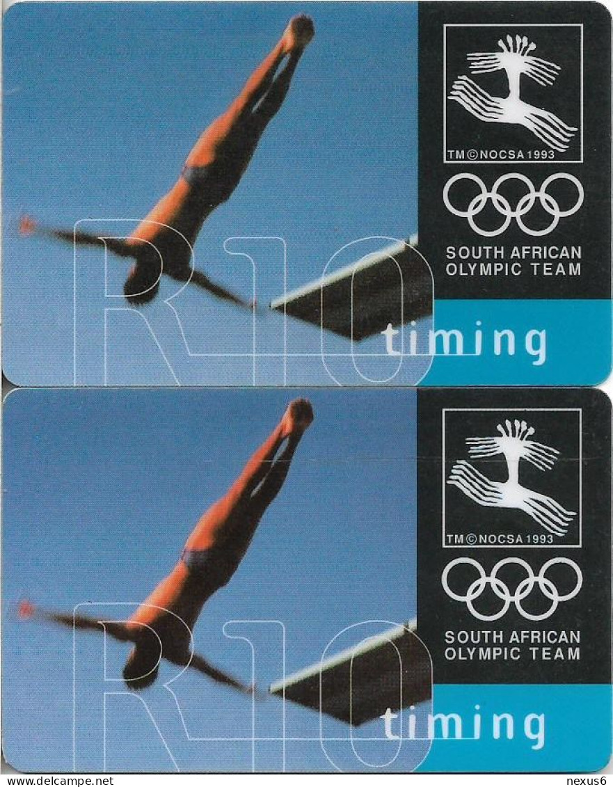 S. Africa - Telkom - S. Africa Olympic Sports Team, Timming, [2 CN (Short-Long) Variants], Chip Siemens S35, 1996, 10R, - South Africa