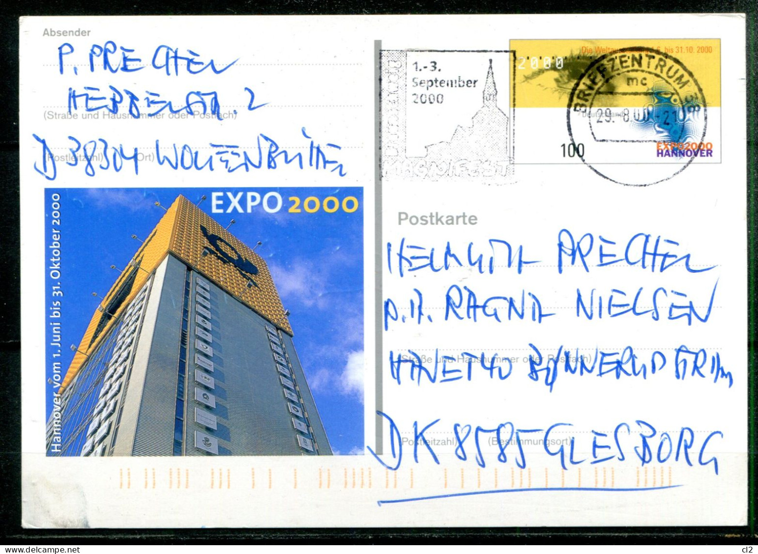 REPUBLIQUE FEDERALE ALLEMANDE - Ganzsache (Entier Postal) - Mi PSo 69 (Hannover Expo2000) - Illustrated Postcards - Used