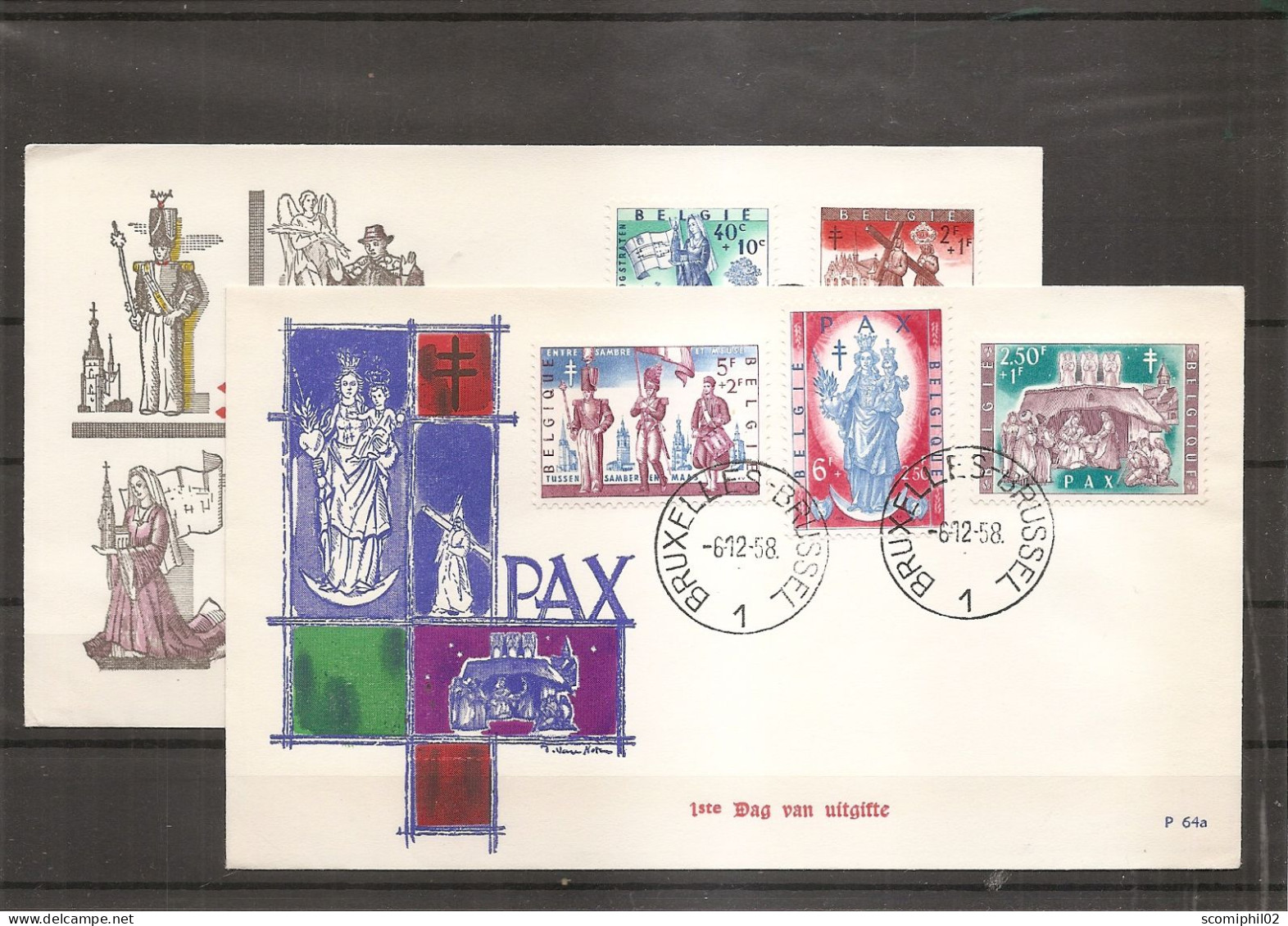 Belgique ( 1082/1088 Sur 2 FDC De 1958 à Voir) - 1951-1960