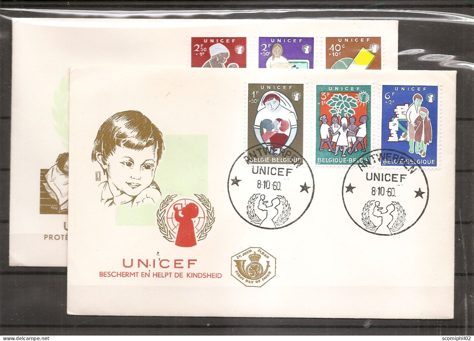 Belgique - UNICEF ( 1153/1158 Sur 2 FDC De 1960 à Voir) - 1951-1960