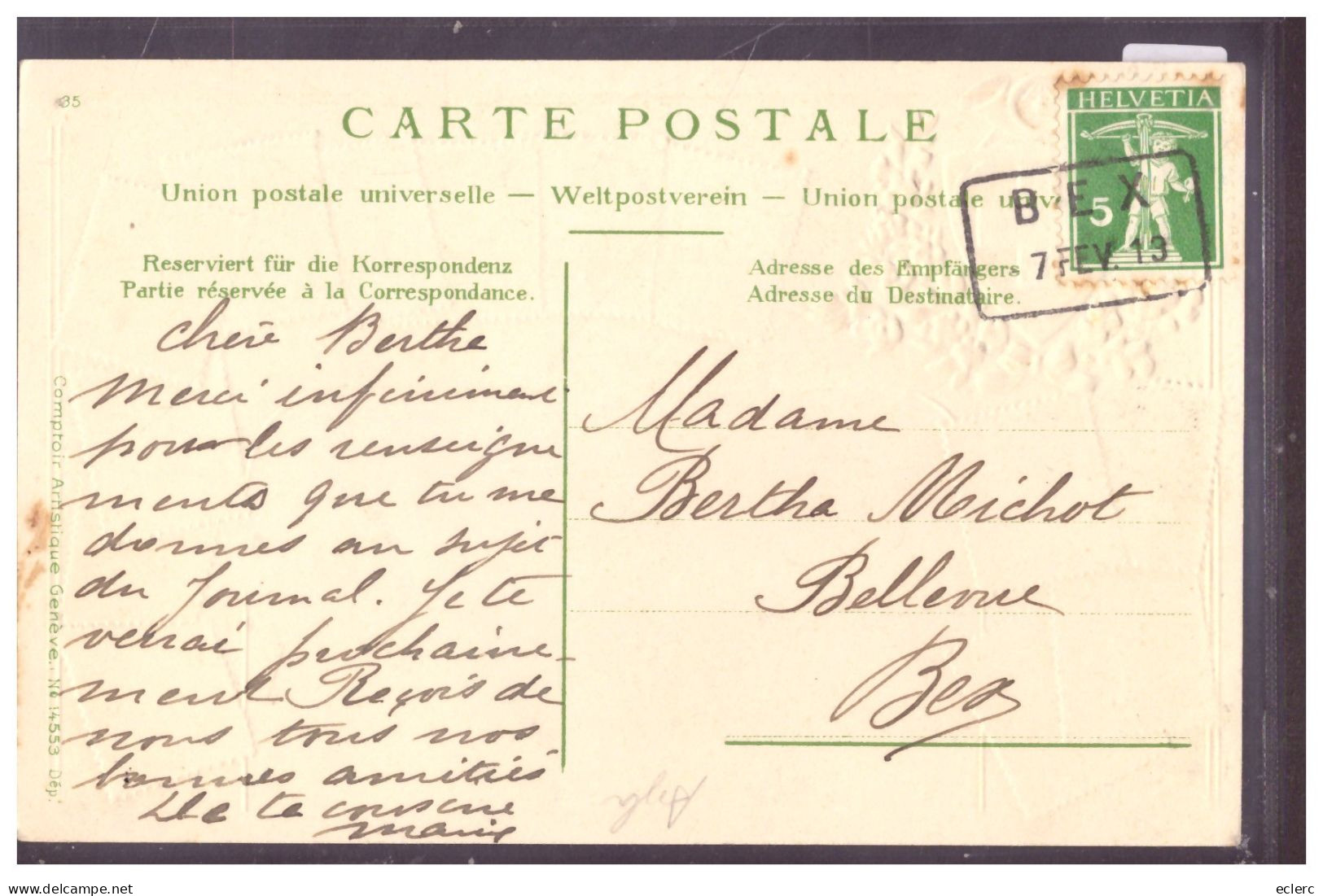 DISTRICT D'AIGLE - GRYON - TIMBRES POSTE SUISSES - CARTE EN RELIEF - PRÄGE KARTE - TB - Gryon