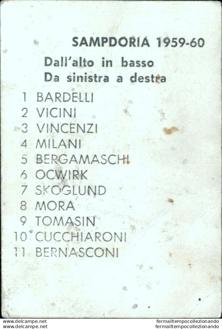 Bn43 Figurina Calcio Formazione Sampdoria 1959-60 - Catalogues