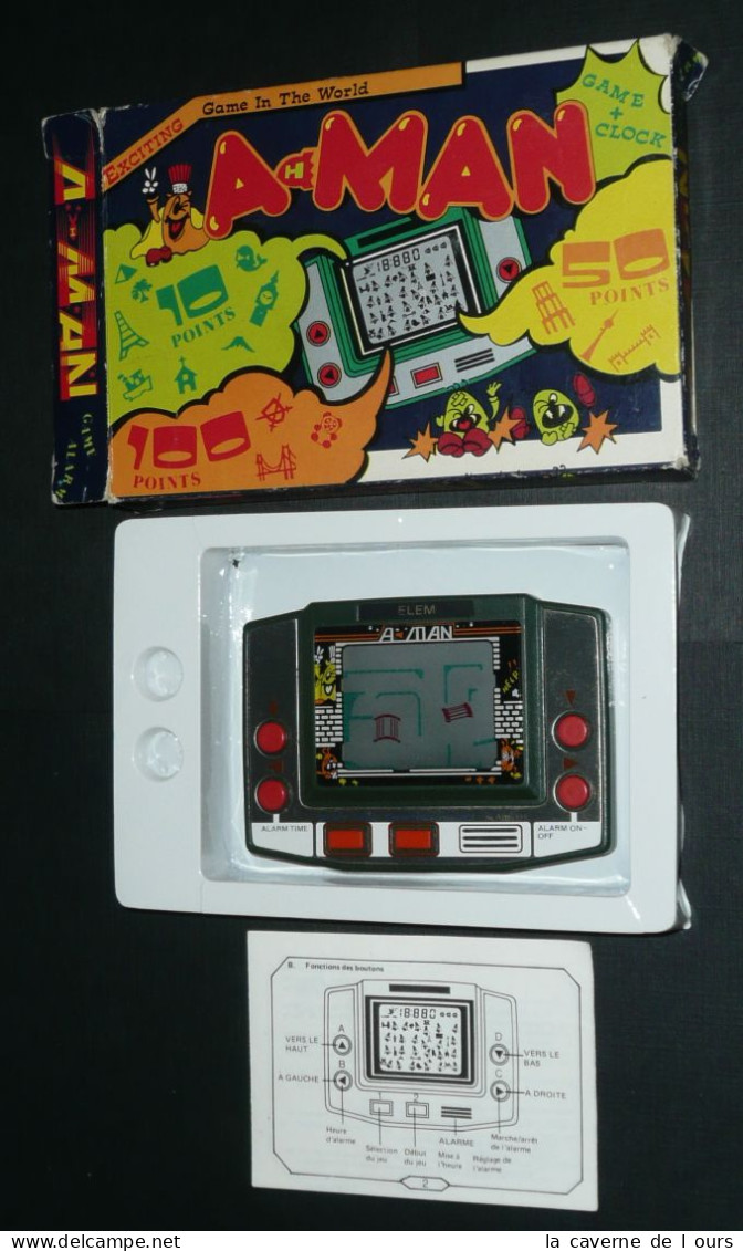 Rare Jeu électronique Vintage Game & Watch A MAN Elem Alarm Réveil Boite Notice Rétro-gaming - Sonstige & Ohne Zuordnung