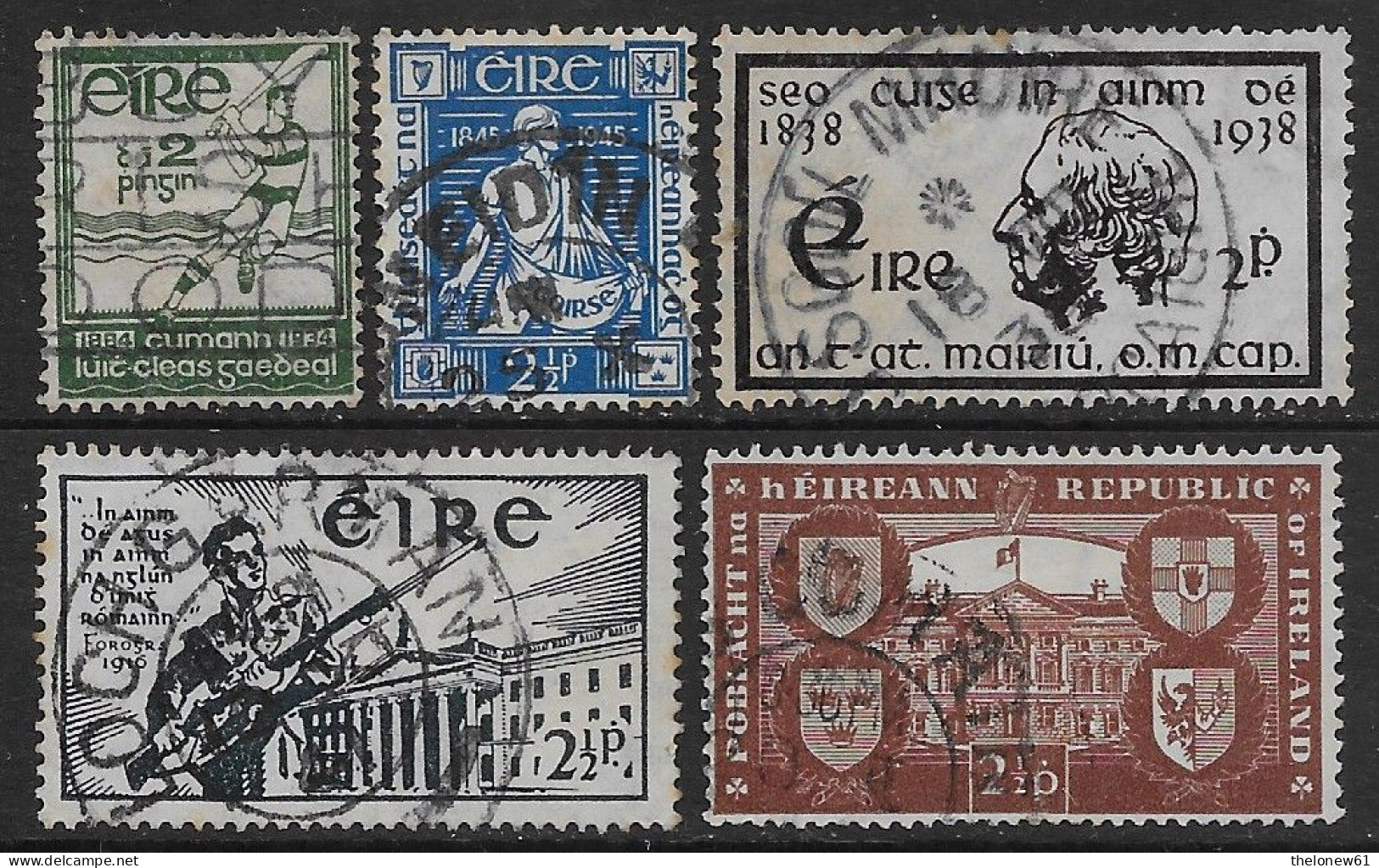 Irlanda Ireland 1934-1949 5val Mi N.61,67,85,96,108 US - Usati