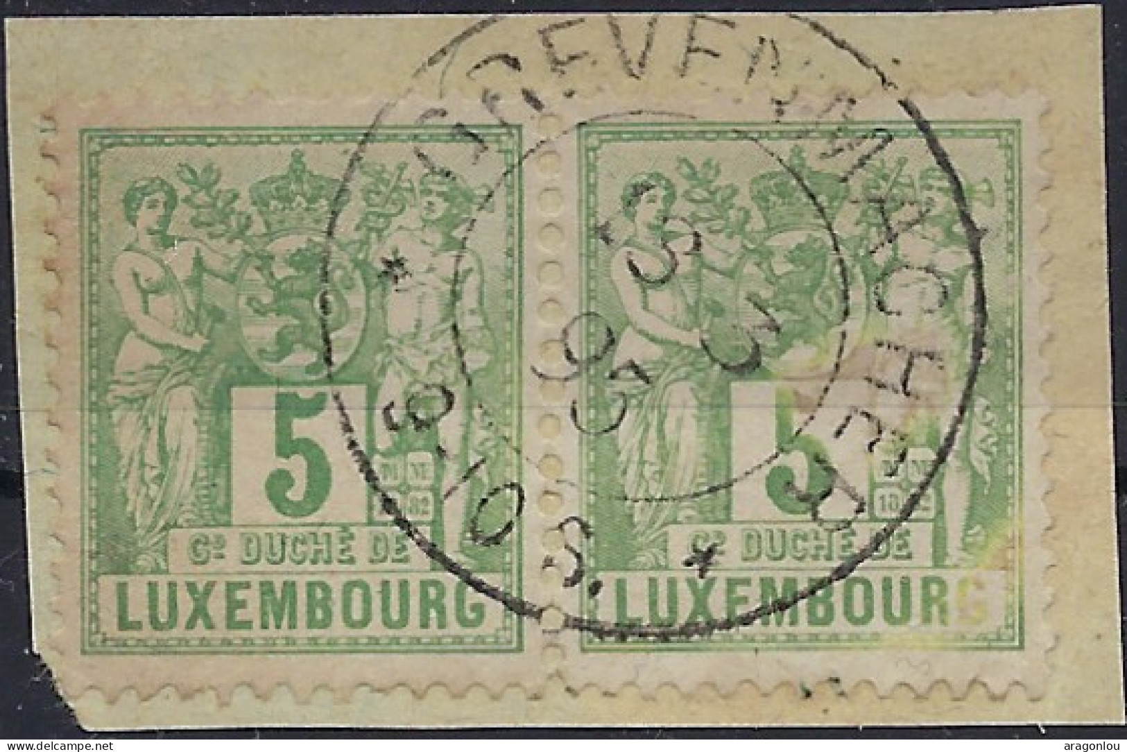 Luxembourg - Luxemburg - Timbres - Taxes  -  Timbres Paire   Cachet Sur Papier - Portomarken