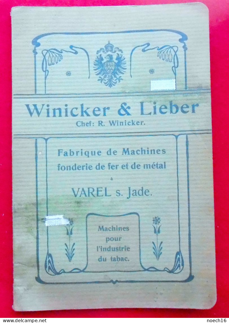 Catalogue Fonderie & Industrie Du Tabac Winicker & Lieber, Varel S. Jade, Allemagne/1904 Constructeur Herbin à Tournai - Lebensmittel