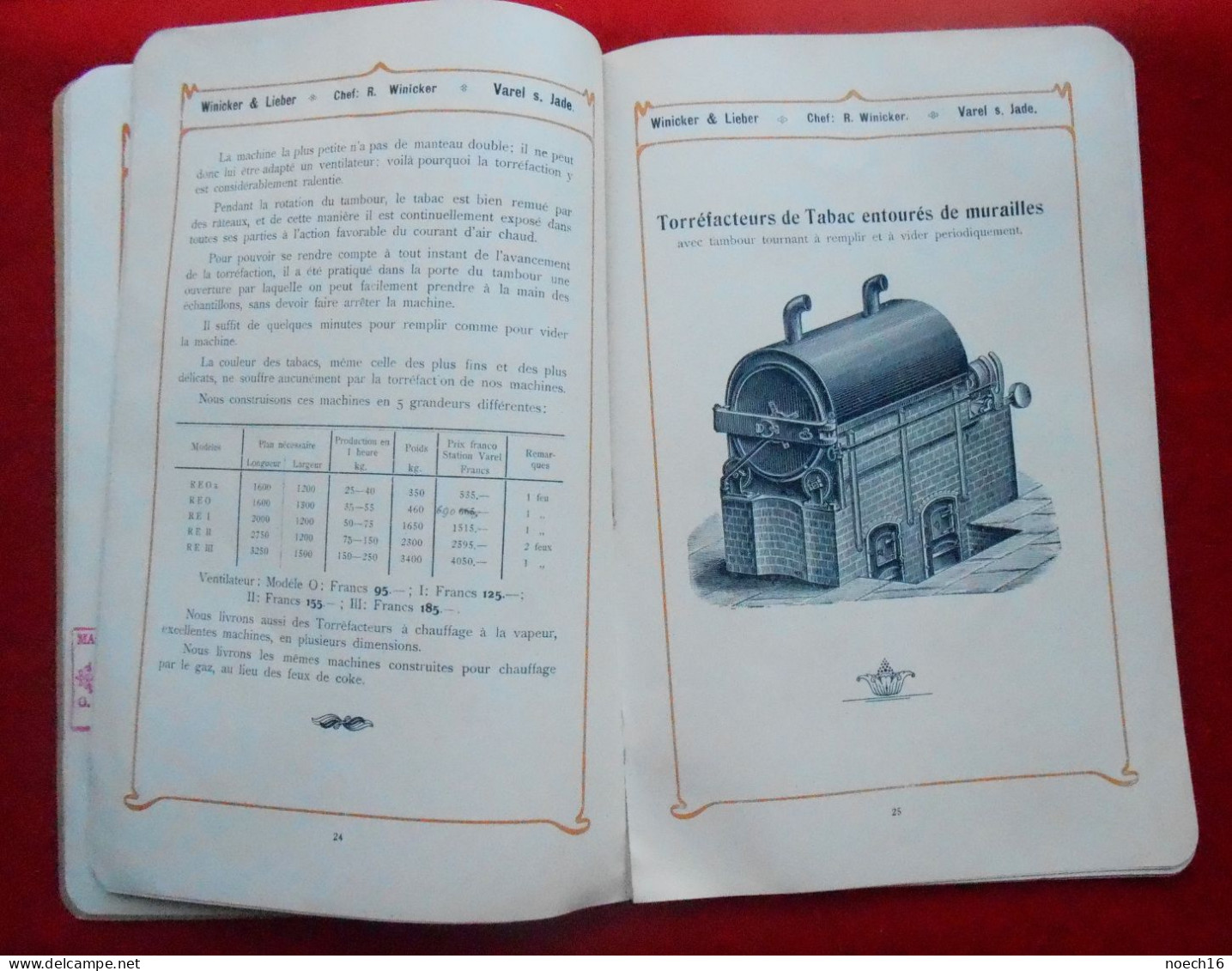 Catalogue Fonderie & Industrie Du Tabac Winicker & Lieber, Varel S. Jade, Allemagne/1904 Constructeur Herbin à Tournai - Lebensmittel