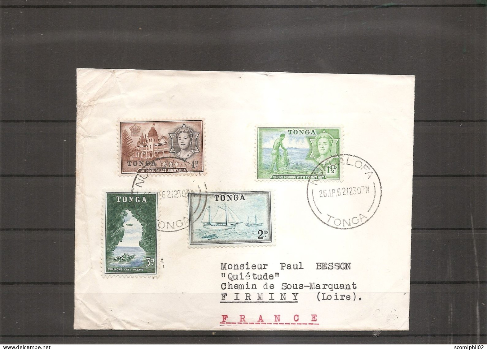 Tonga ( Lettre De 1962 De Nukulaofa  Vers La France à Voir) - Tonga (...-1970)