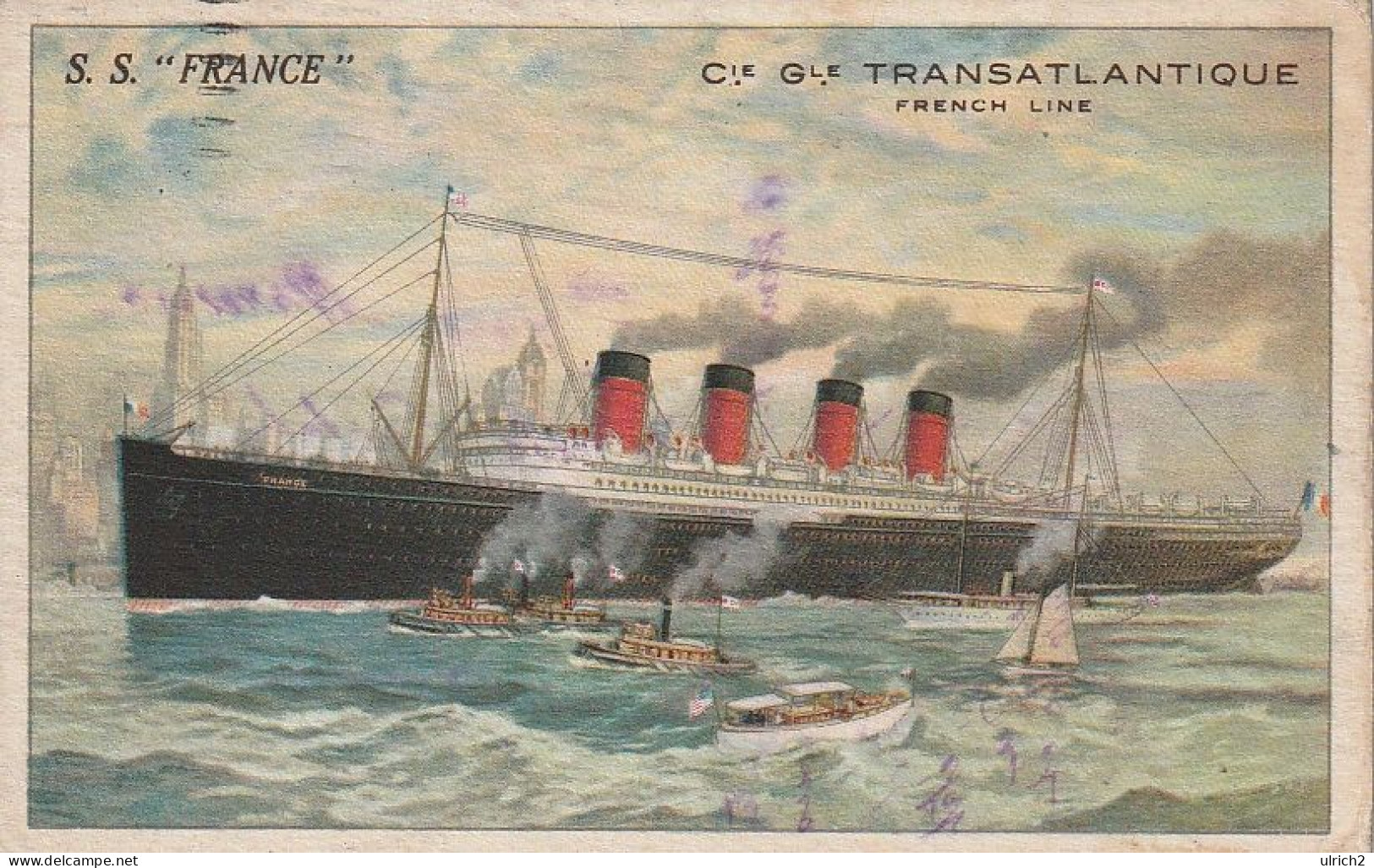 AK S.S. France - Cie. Gle. Transatlantique French Line - 1913  (66904) - Paquebote