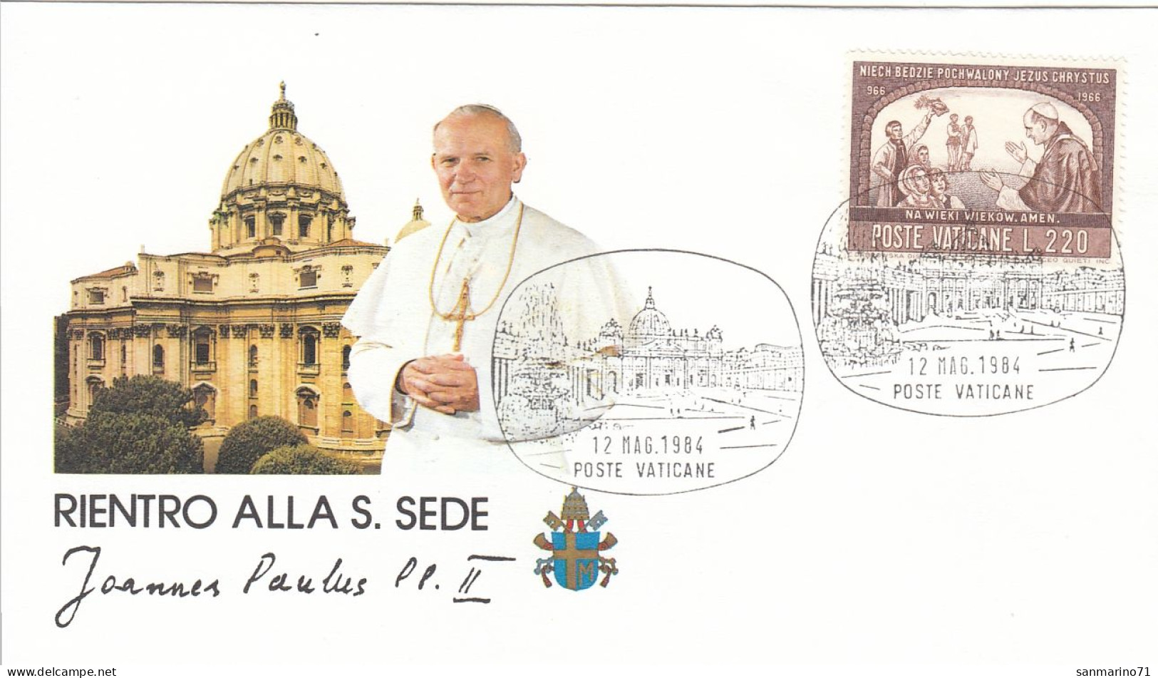 VATICAN Cover 3-69,popes Travel 1984 - Covers & Documents