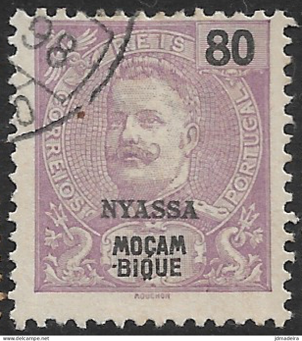 Niassa – 1898 King Carlos 80 Réis Used Stamp - Nyassaland