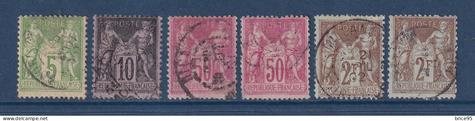 France - YT N° 102 à 105 - Oblitéré - 1898 à 1900 - 1876-1878 Sage (Type I)