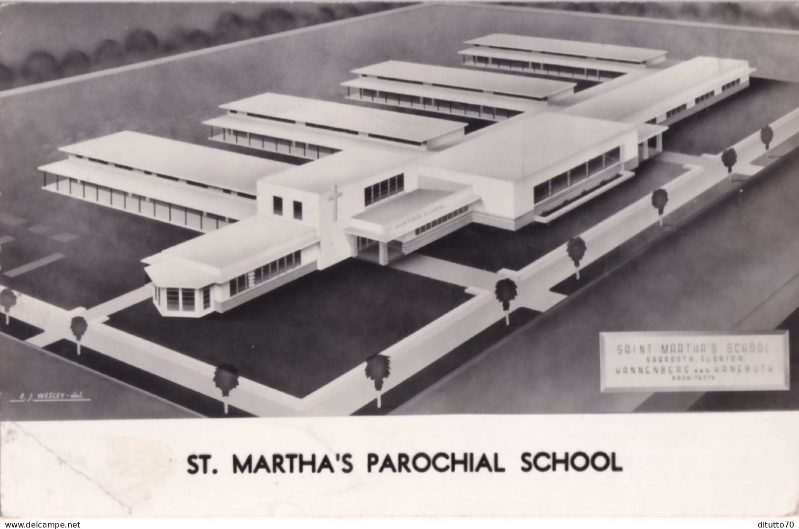 Florida Sarasoda - St. Martha's Parochial School - Formato Piccolo Viaggiata Mancante Di Affrancatura – FE170 - Sarasota