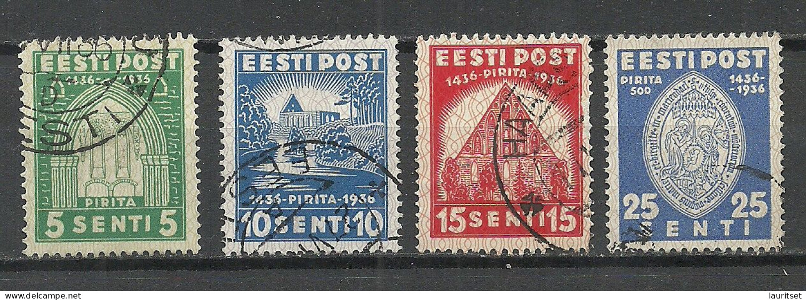 Estonia Estland 1936 Nonnery Pirita Michel 120 - 123 O - Abadías Y Monasterios