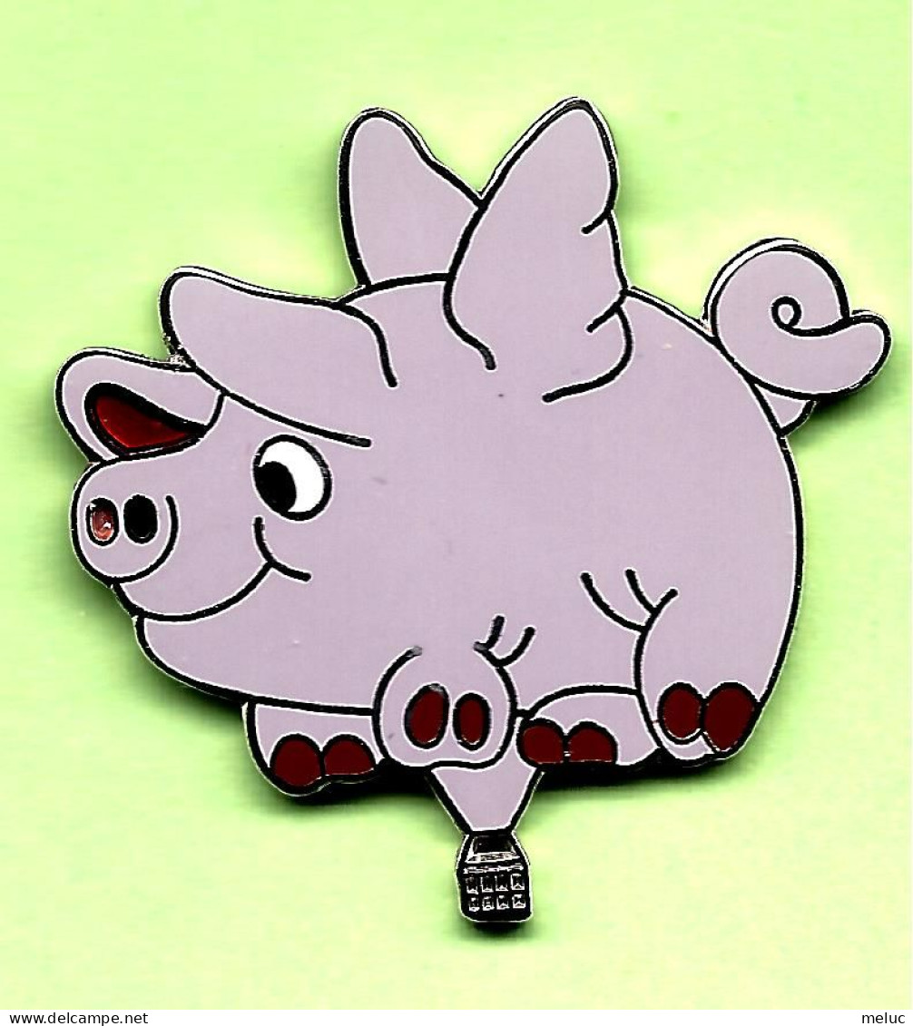 Pin's Montgolfière Cochon Ailé - 9I21 - Montgolfières