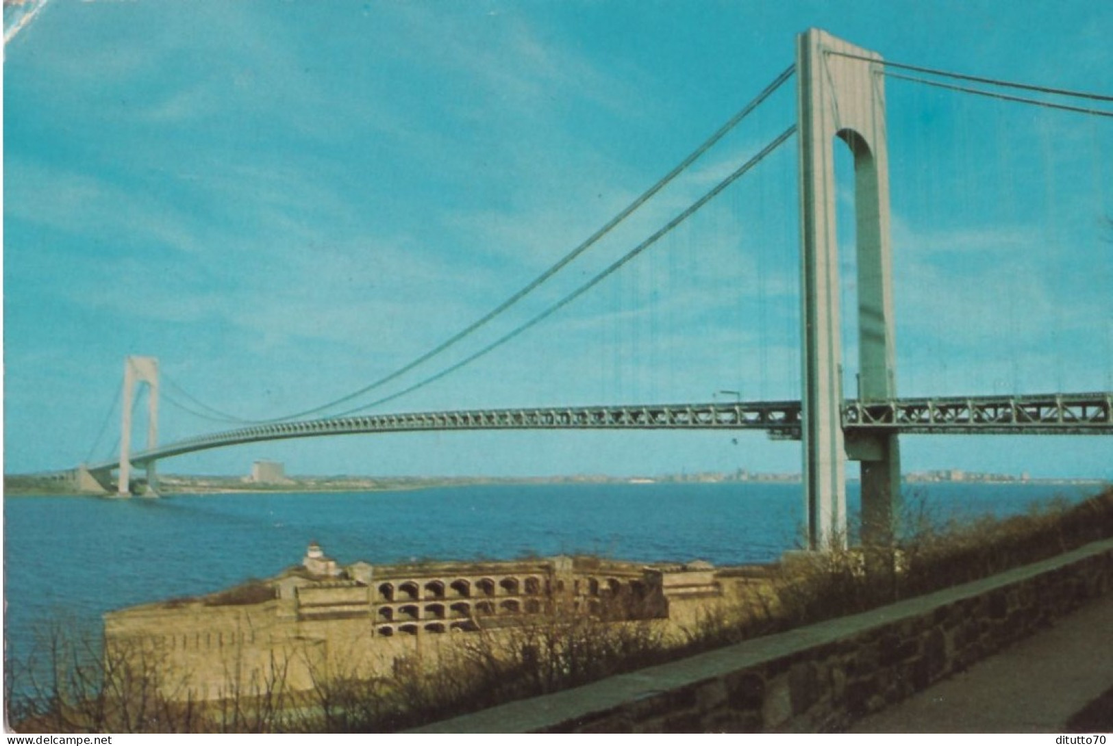 The Verrazano Narrows Bridge - Connecting Brooklyn And Staten Island New York - Formato Piccolo Viaggiata Mancante Di Af - Brooklyn