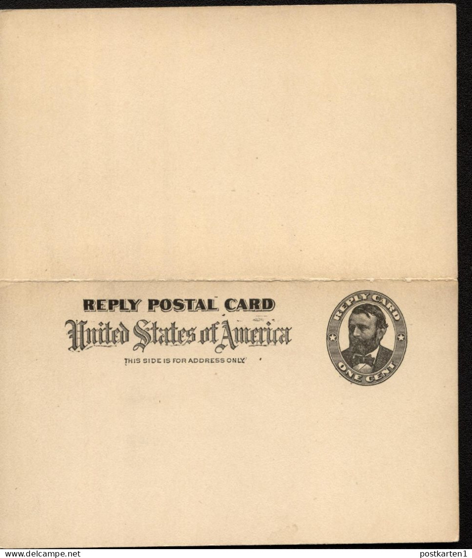 UY3 UPSS MR5 Sep.5b Postal Card With Reply Mint PLATEFLAW 1902 $75.00 - ...-1900