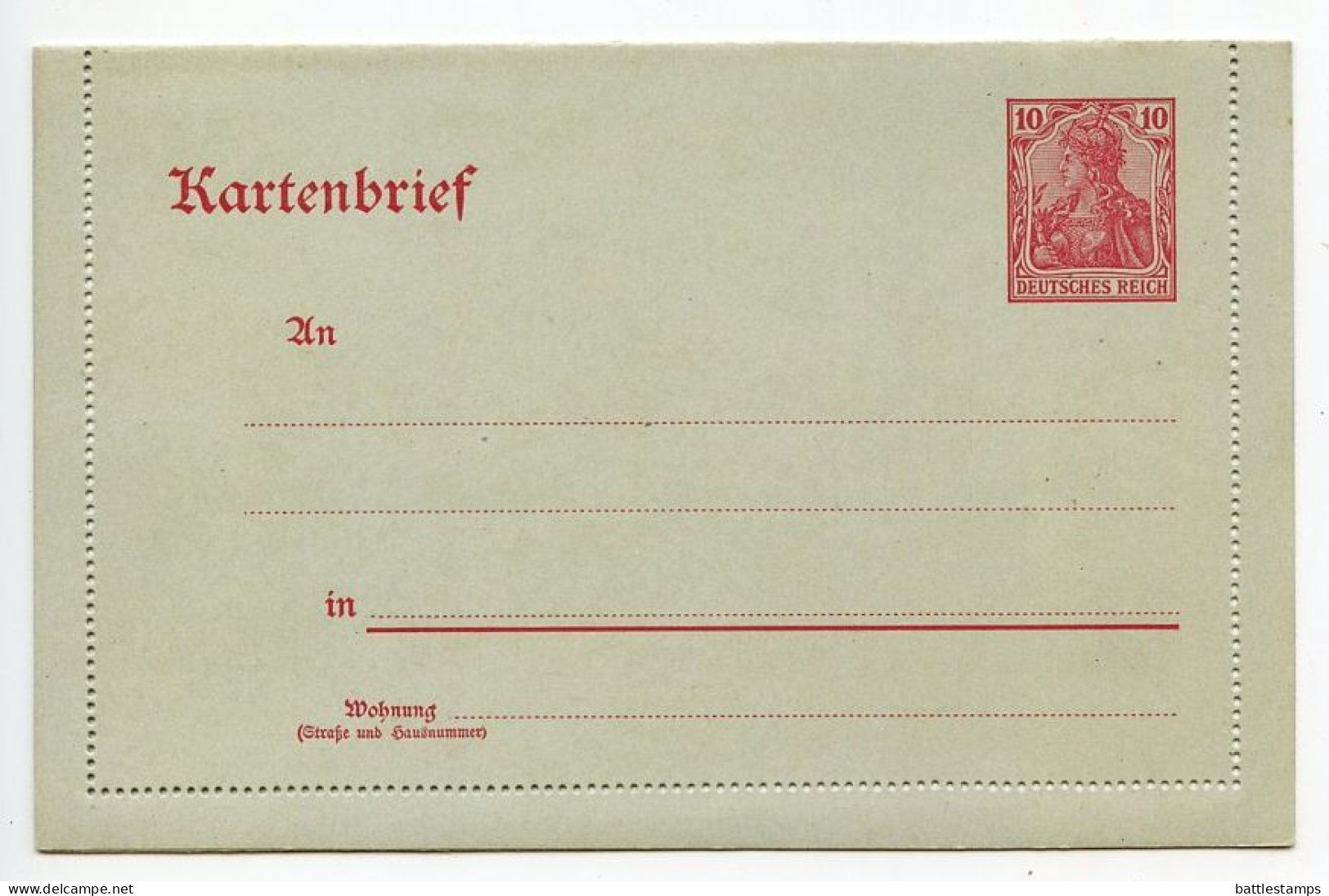 Germany 1900's Mint Letter Card - 10pf. Germania - Otros & Sin Clasificación