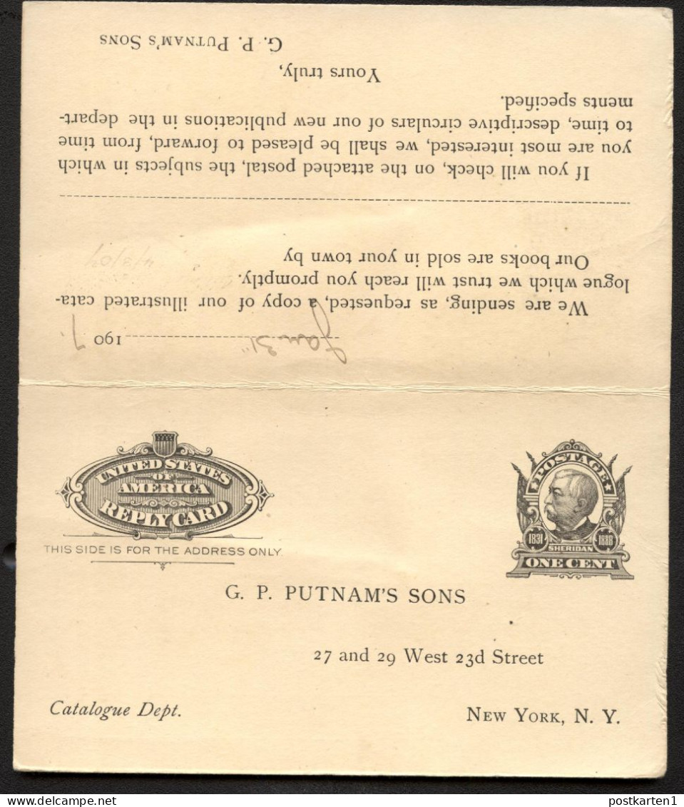 UY4 Postal Card With Reply New York NY To NEW ZEALAND 1907 - 1901-20