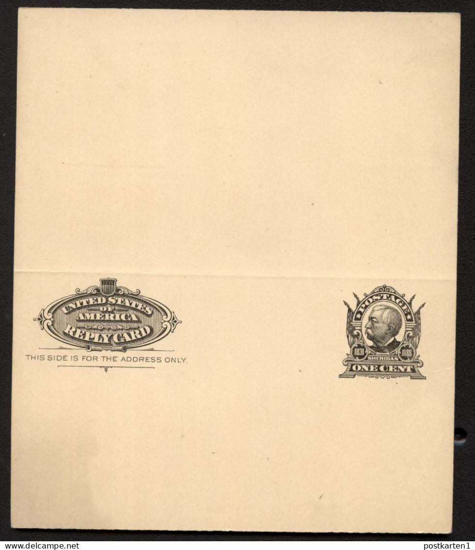 UY4 Postal Card With Reply Mint Unfolded Vf 1904 Cat. $90.00 - 1901-20