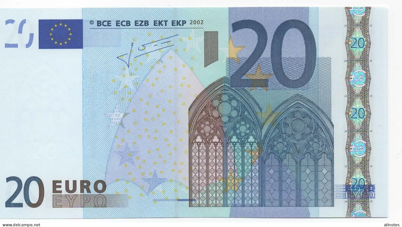 20 EURO  "H"  Slovenia     Firma Trichet     G 013 I3   /  FDS - UNC - 20 Euro