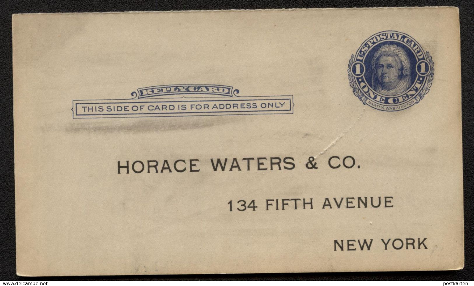 UY5r Reply Card Preprinted New York NY 1911 Cat. $6.00 - 1901-20