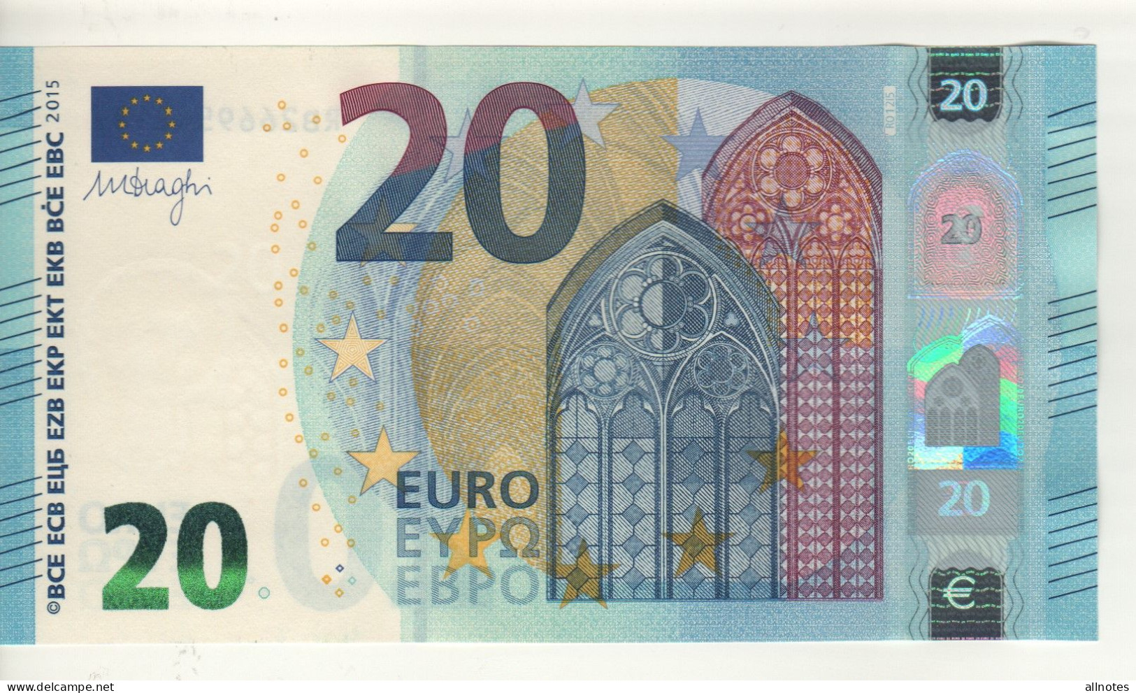 20 EURO  Firma  Draghi    R 012 I5   RB2669542187   /  FDS - UNC - 20 Euro