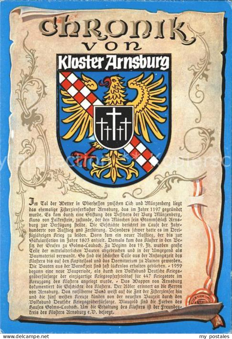 72261803 Arnsburg Hessen Chronik Vom Kloster Arnsburg Hessen - Lich