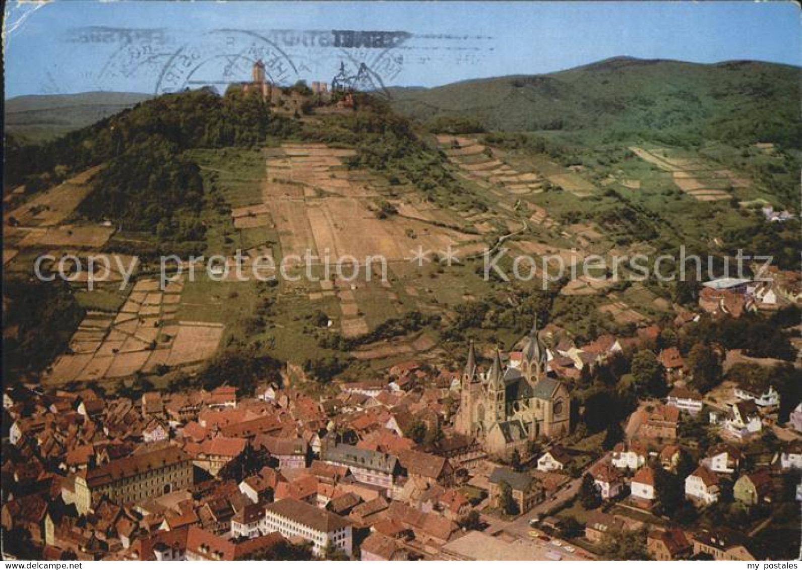 72255286 Heppenheim Bergstrasse Zum Goldenen Engel Fliegeraufnahme Heppenheim - Heppenheim