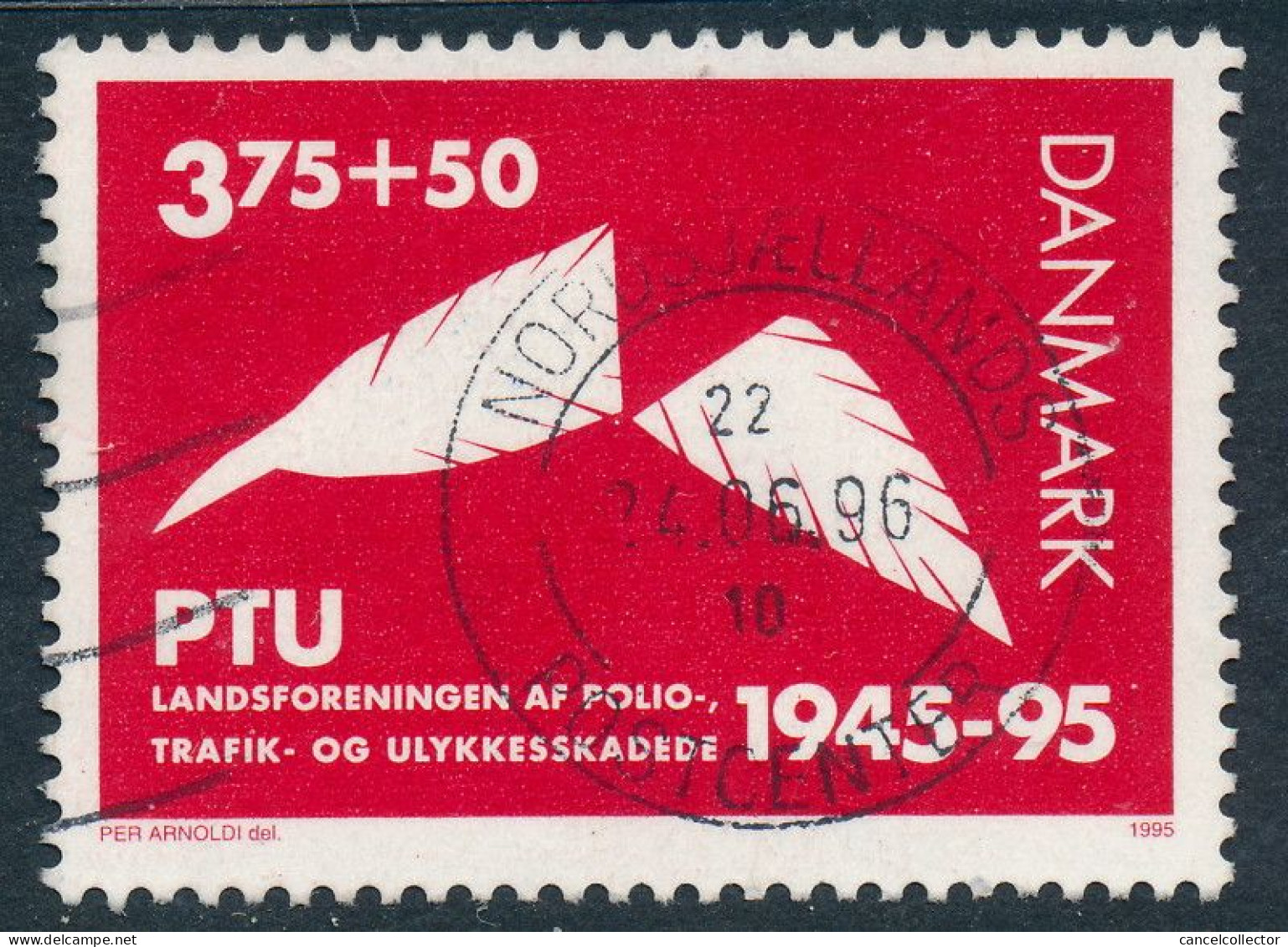 Denmark Danemark Danmark 1995: 3.75+0.50 Kr Polio Charity, F-VF Used, AFA 1096 (DCDK00507) - Usati