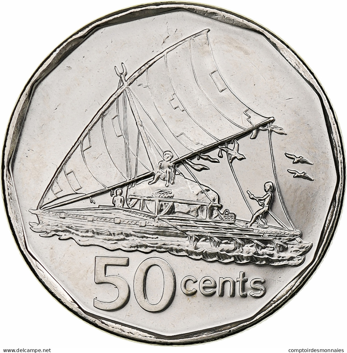 Fidji, Elizabeth II, 50 Cents, 2009, Nickel Plaqué Acier, SPL, KM:122 - Fiji